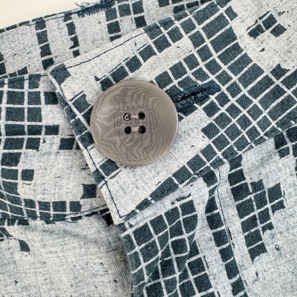 Feral Childe Made in USA Kepler Pant‎ Mars Rover Print Teal Hemp Blend Medium - Picture 4 of 7